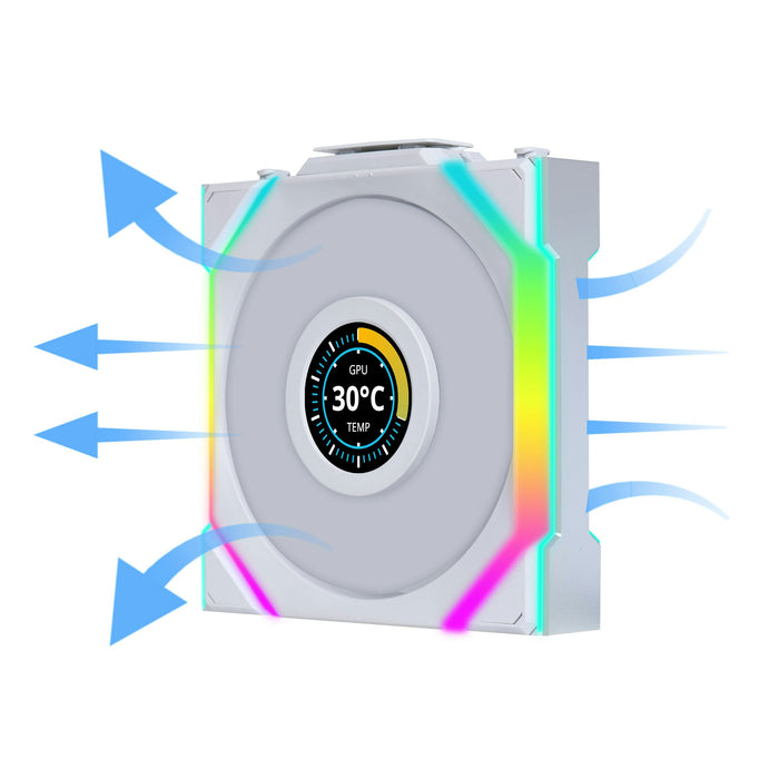 Lian-Li UNI SL120 Wireless LCD A-RGB White Reverse 120mm Fan