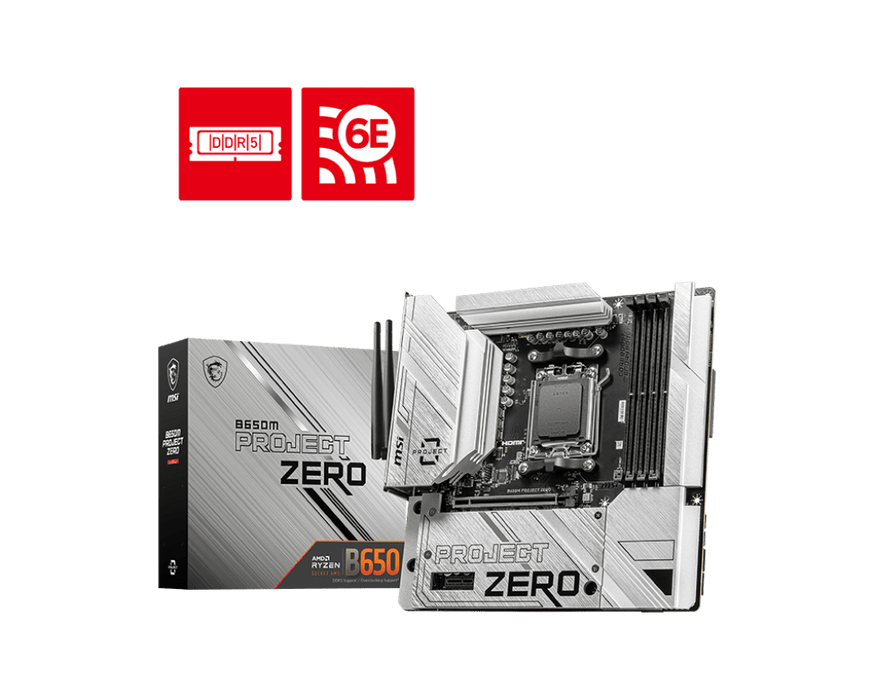 MSI B650M Project Zero mATX AM5 Motherboard