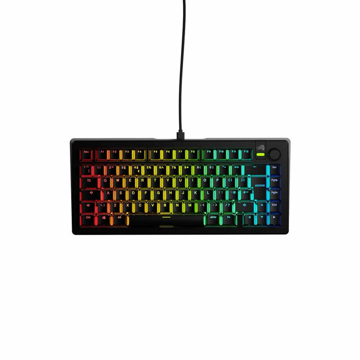 Glorious GMMK 3 HE 75% Prebuilt Wired Gaming Keyboard Fox HE Switches Black - UK Layout