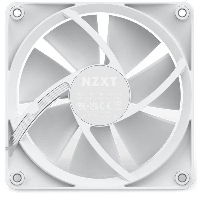 NZXT F120 RGB White 120mm PWM Fan