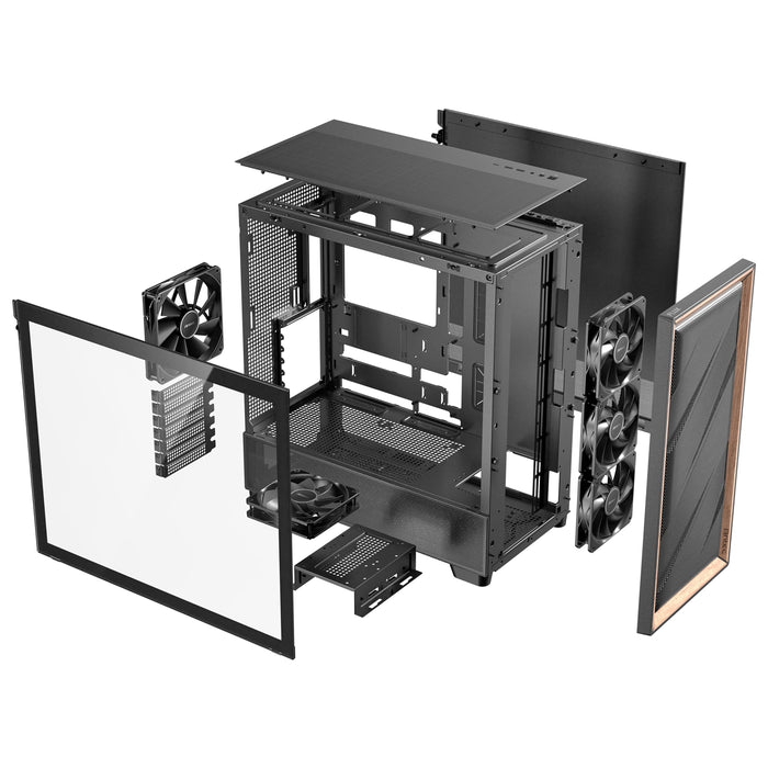 Antec FLUX Mesh Black Wood ATX PC Case