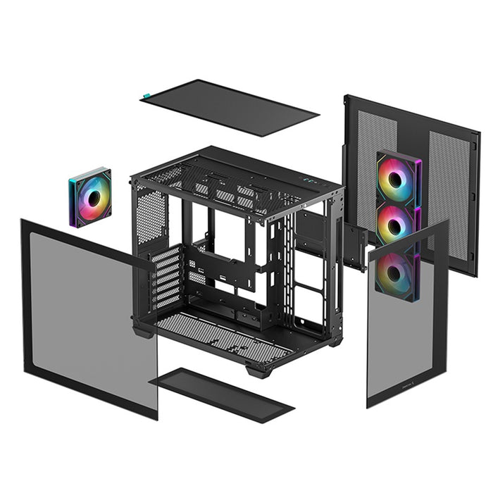 Deepcool CG530 4F A-RGB Black Dual Chamber ATX PC Case