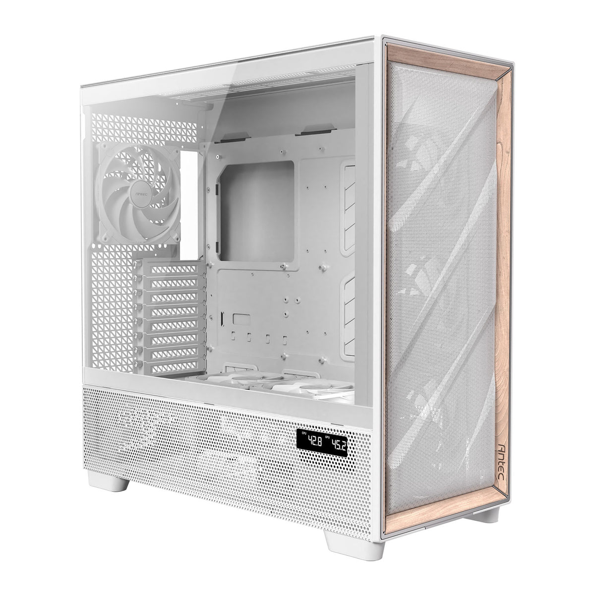 Antec FLUX PRO Mesh White Wood ATX PC Case Computer Orbit 3622692 L A 1200x1200 