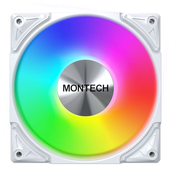 Montech Metal Pro 12 ARGB 120mm White PWM Fan — Computer Orbit
