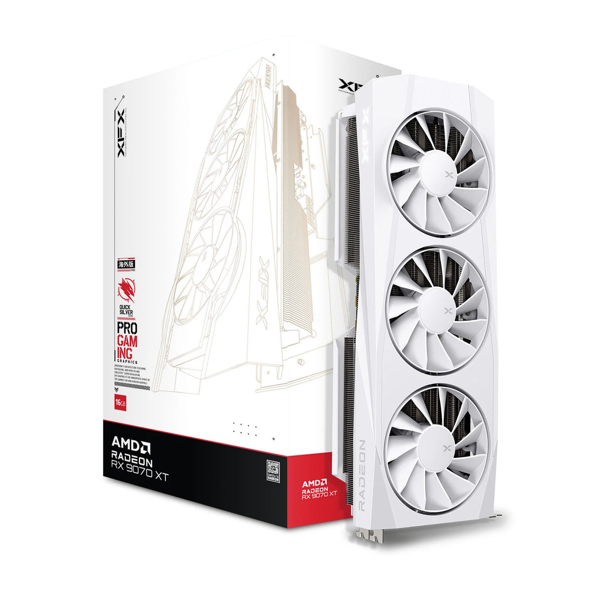 XFX RX 9070 XT Quicksilver White 16GB Graphics Card — Computer Orbit