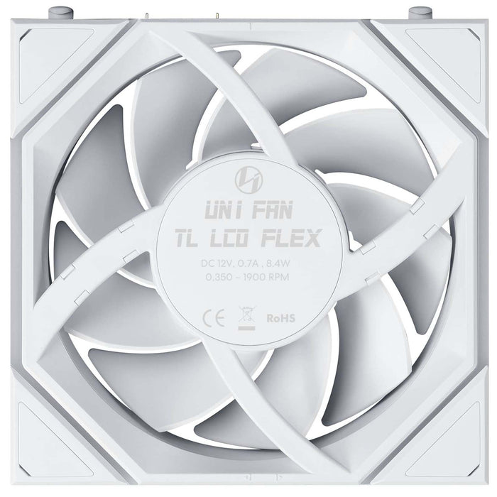 Lian Li UNI FAN TL LCD FLEX 120mm Triple Fan Pack - White