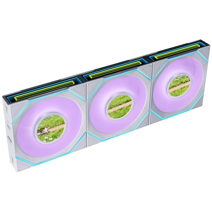 Lian Li UNI FAN SLINF LCD FLEX 120mm Triple Fan Pack - White