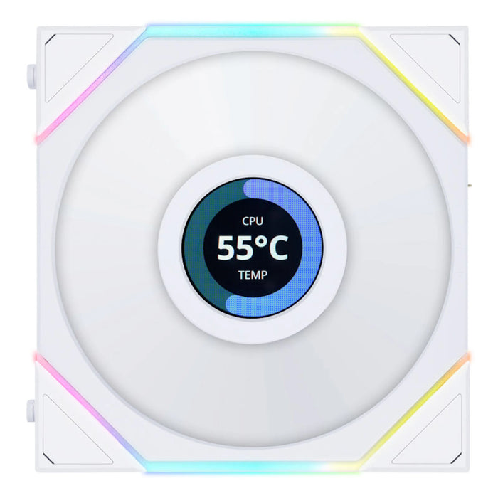 Lian-Li UNI FAN TL120 LCD Reverse Flow A-RGB White 120mm Fan