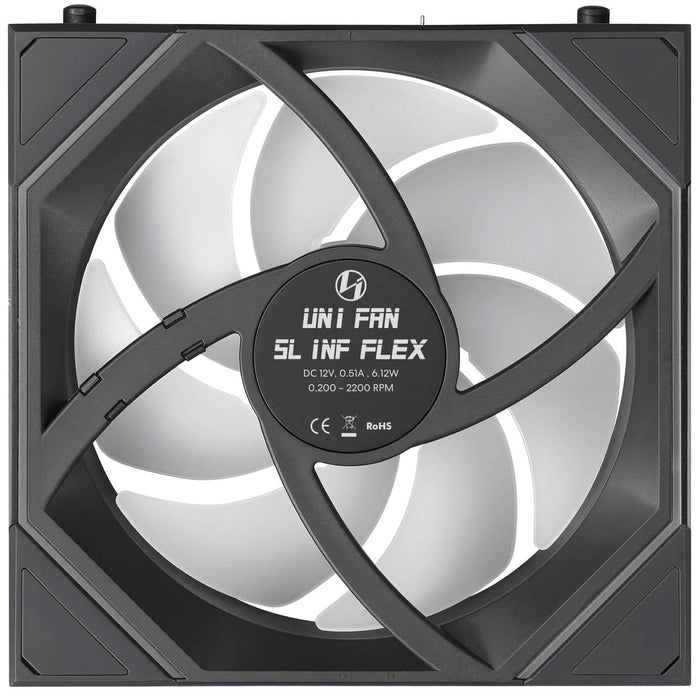 Lian Li UNI FAN SLINF FLEX 120mm Triple Fan Pack with Controller - Black