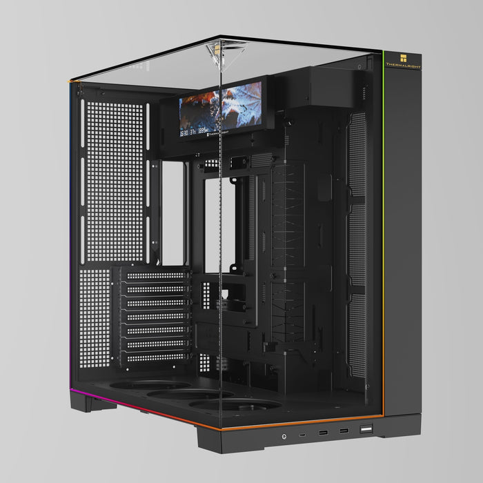 Thermalright TR-A70 VISION ARGB Black Dual Chamber ATX Case — Computer ...
