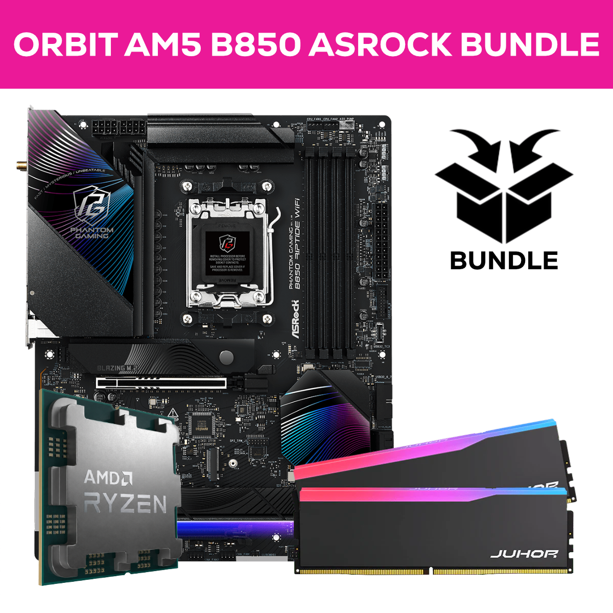 Orbit Ryzen AM5 X3D Bundle - 32GB (2x16GB) 6000MHz DDR5 RGB RAM & ASRo ...