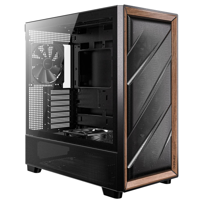 Antec FLUX Mesh Black Wood ATX PC Case