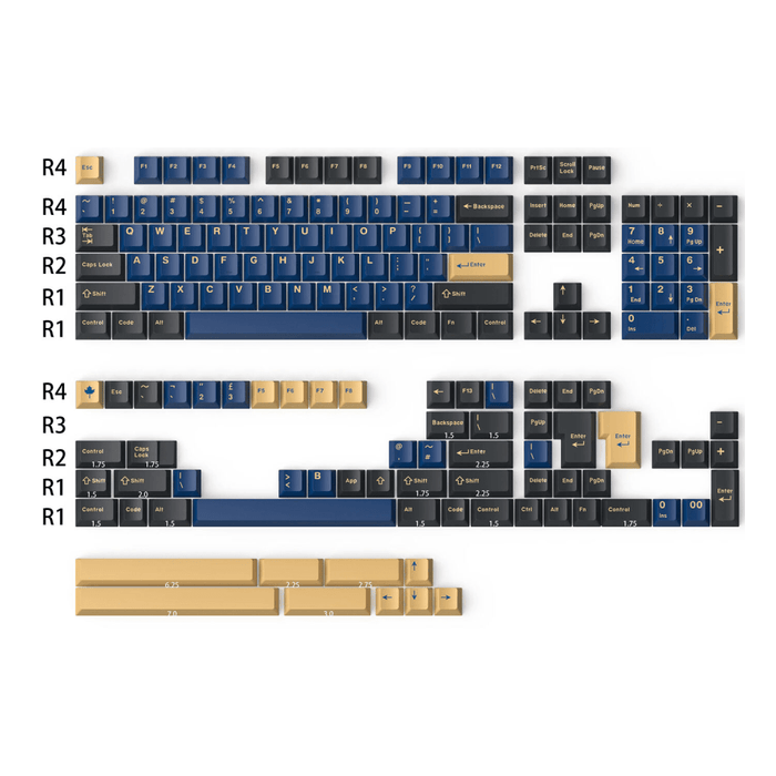 DaYe Blue Samurai Cherry Profile Doubleshot ABS Keycaps