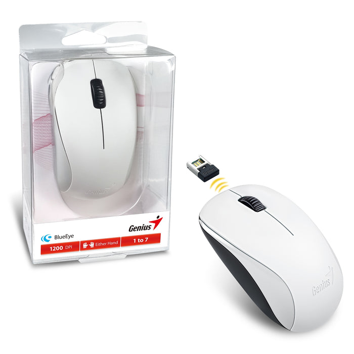 Genuis NX-7000 White Wireless Mouse