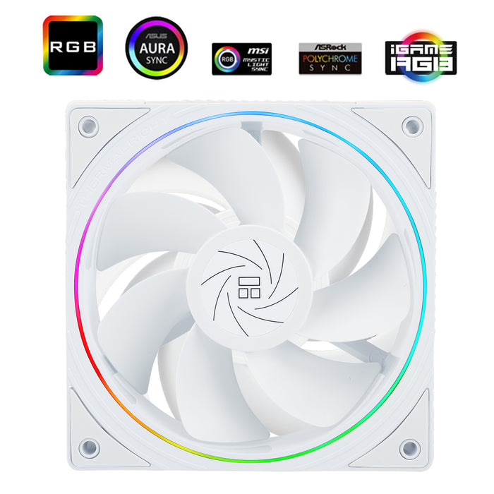 Thermalright TL-S12RW White Reverse A-RGB 120mm PWM Fan OEM