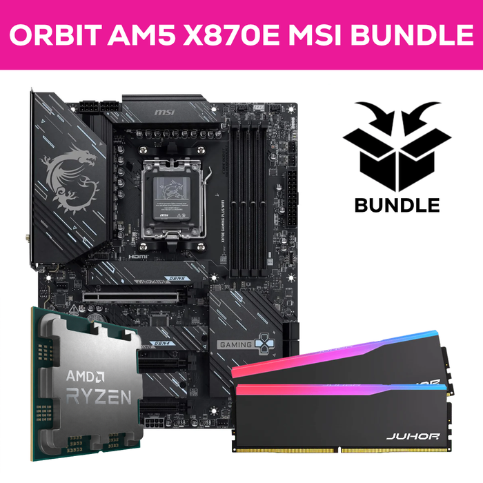 Orbit Ryzen AM5 Bundle - 32GB (2x16GB) 6000MHz DDR5 RGB RAM & MSI X870E Gaming Plus WIFI