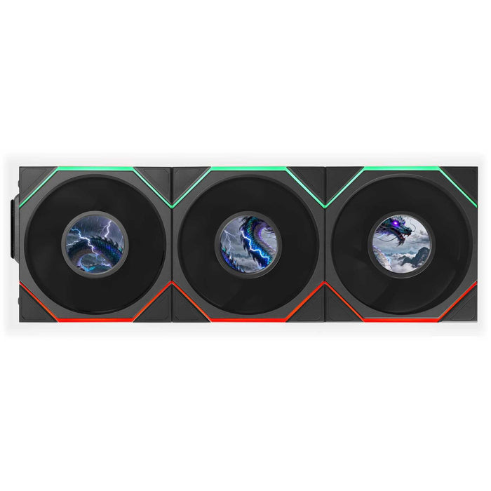 Lian Li UNI FAN TL LCD FLEX 120mm Triple Fan Pack - Black