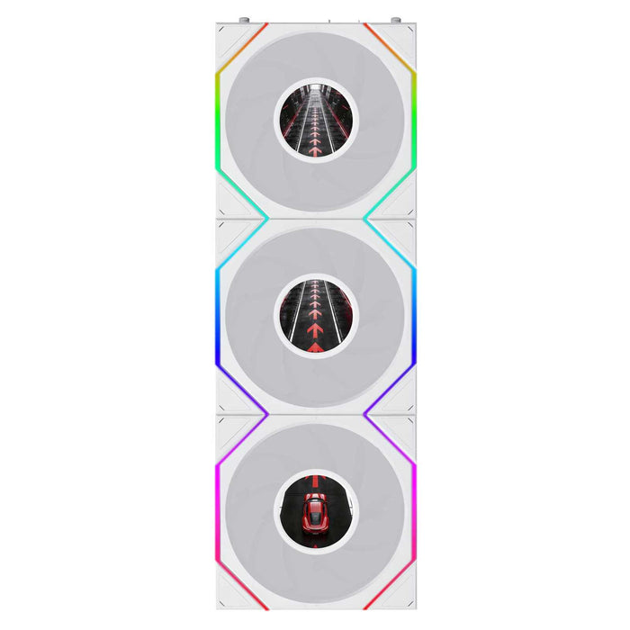 Lian Li UNI FAN TL LCD FLEX Reverse 120mm Triple Fan Pack - White