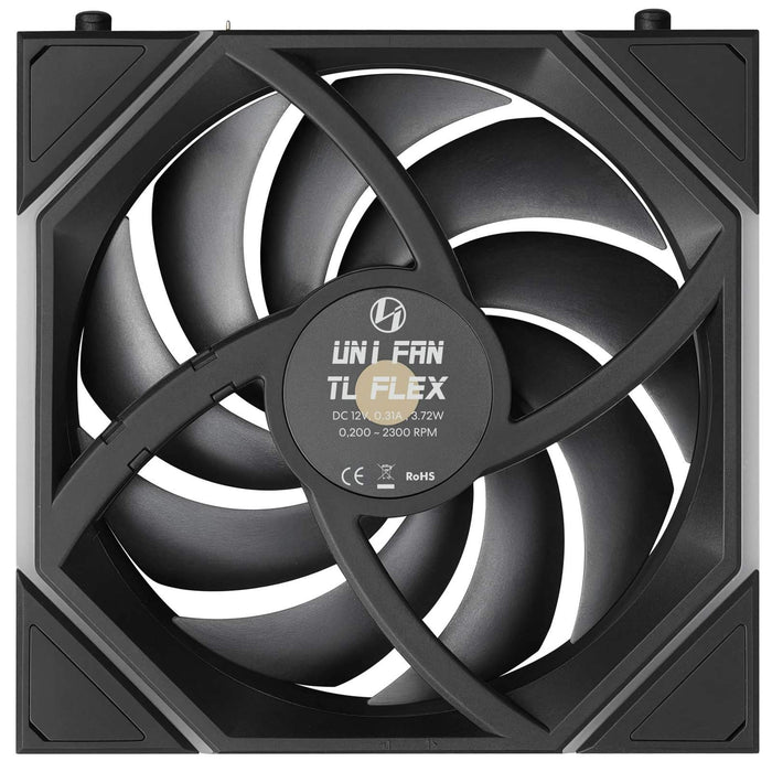 Lian Li UNI FAN TL FLEX Reverse 120mm Triple Fan Pack with Controller - Black