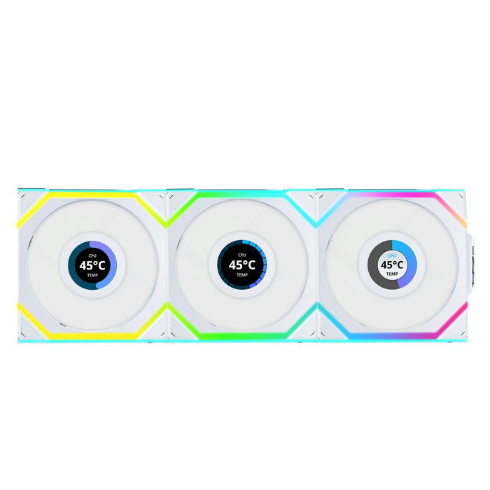 Lian-Li UNI SL120 Wireless LCD A-RGB White 120mm Triple Pack