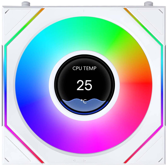 Lian Li UNI FAN SLINF LCD FLEX Reverse 120mm Triple Fan Pack - White
