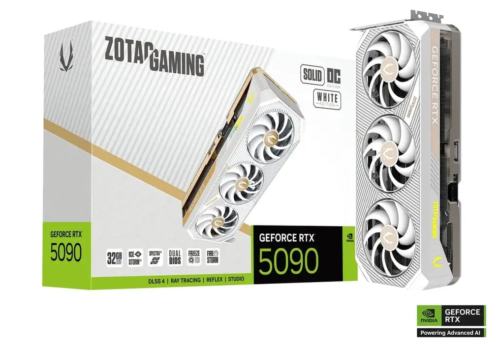 Zotac RTX 5090 Solid OC White 32GB Graphics Card