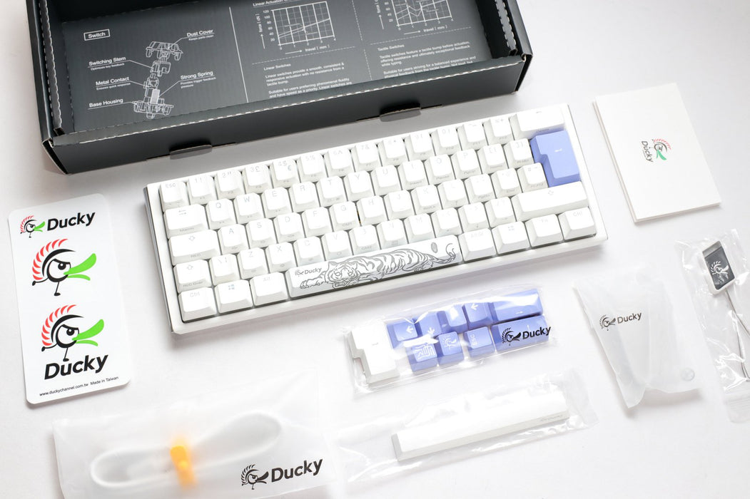 Ducky One 3 Mini Pure White UK ISO RGB Cherry MX Silent Red