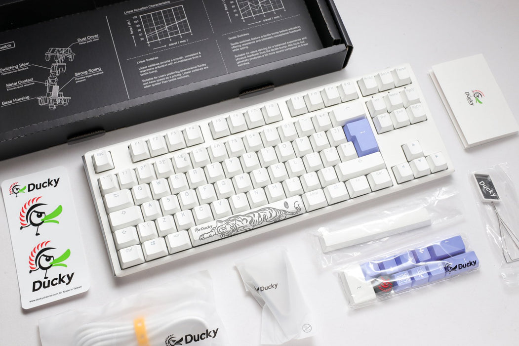Ducky One 3 TKL Pure White UK ISO RGB Cherry MX Silver