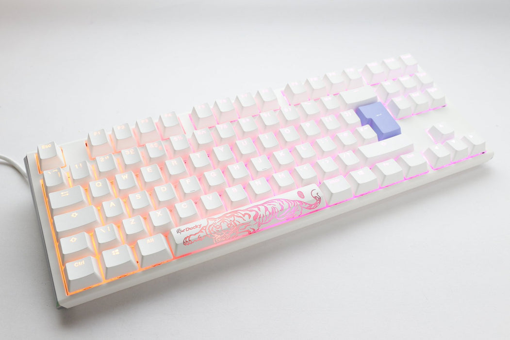 Ducky One 3 TKL Pure White UK ISO RGB Cherry MX Silent Red