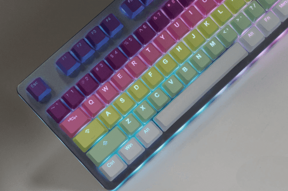 TAI-HAO PBT DOUBLE SHOT BACKLIT RAINBOW SHERBERT KEYCAPS