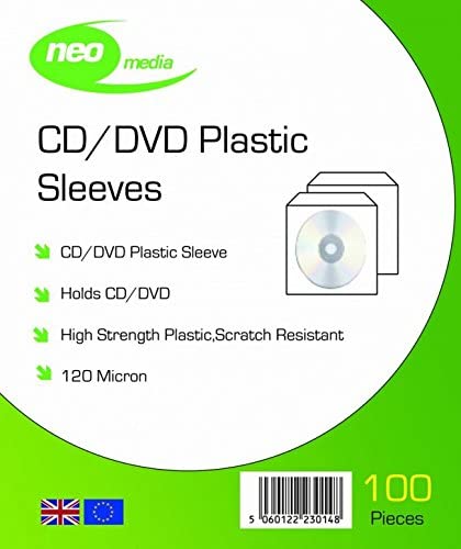 NEO 120 MICRON CD/DVD SLEEVES 100 PACK