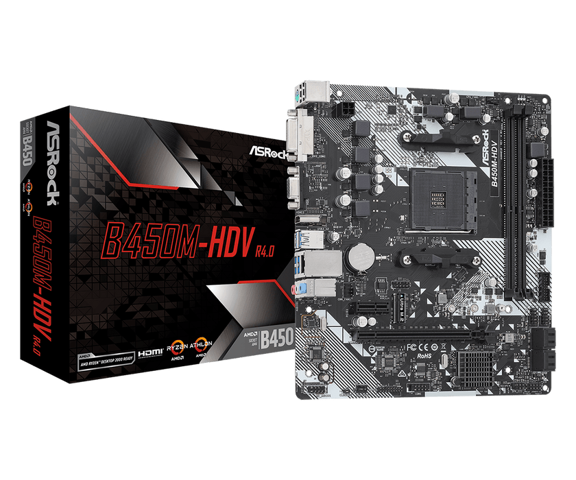 ASRock B450M-HDV Micro-ATX AM4 Motherboard