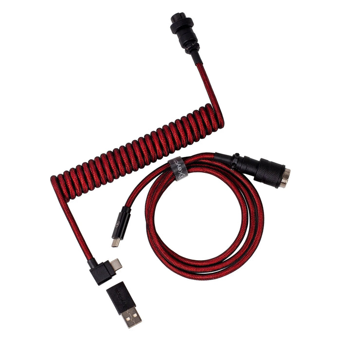 Keychron Premium Red Angled Coiled Aviator Cable USB-C