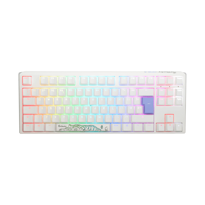 Ducky One 3 TKL Pure White UK ISO RGB Cherry MX Blue