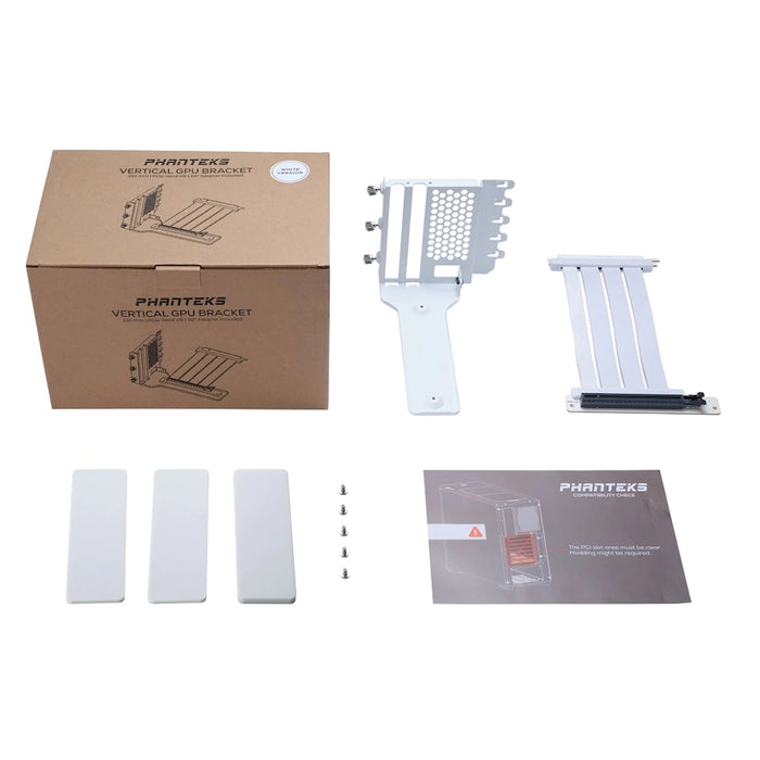 Graphics Riser Phanteks PCI-E 4.0 White Vertical GPU Riser Kit II — Computer Orbit