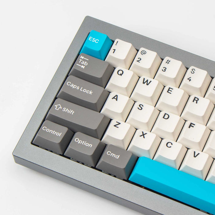 Keychron Grey, White, and Blue Cherry Profile PBT Keycaps