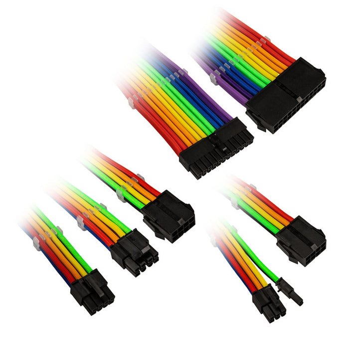 Kolink Core Adept Braided Cable Extension Kit Rainbow