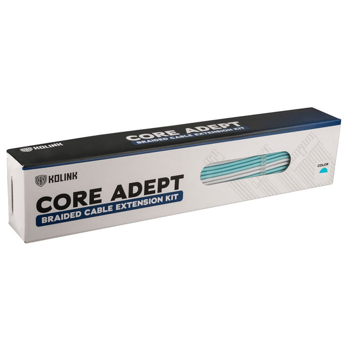 Kolink Core Adept Braided Cable Extension Kit Brilliant White/Powder Blue